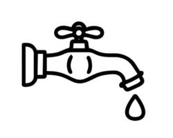 illustration of a faucet with water drops vector