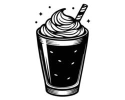 Cream in a cup with straw vector