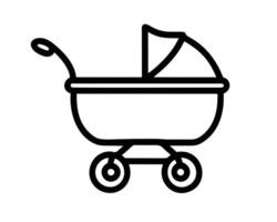 Baby carriage on white background vector