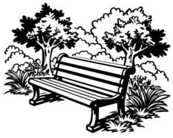 Bench in the park vector