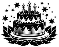 Birthday cake with candles vector