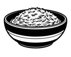 Rice in bowl isolated on white vector