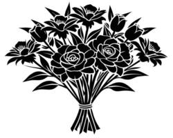 Black and white dahlia flower vector