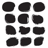 Set of paint brush stroke, ink splatter and artistic design elements, Dirty watercolor texture, box, frame, grunge background, Black pen marker shapes vector