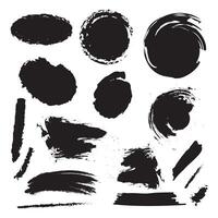 Set of paint brush stroke, ink splatter and artistic design elements, Dirty watercolor texture, box, frame, grunge background, Black pen marker shapes vector