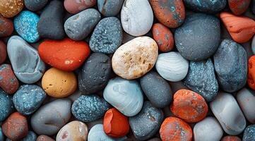 Colorful Rocks Pile Close Up photo