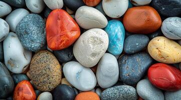 Colorful Rocks Pile Close Up photo