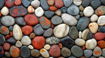 Close Up of Colorful Stone Wall photo