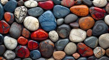 Close Up of Colorful Stone Wall photo