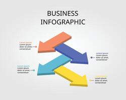 plantilla de gráfico de flechas para infografía para presentación de 4 elementos vector