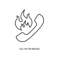 call the fire brigade concept line icon. Simple element illustration. call the fire brigade concept outline symbol design. vector