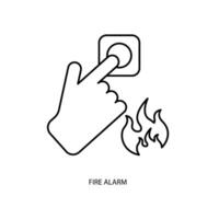 fire alarm concept line icon. Simple element illustration. fire alarm concept outline symbol design. vector