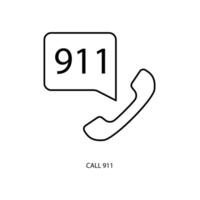 call 911 concept line icon. Simple element illustration. call 911 concept outline symbol design. vector