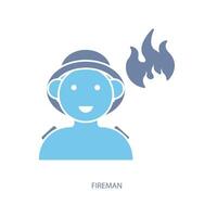 fireman concept line icon. Simple element illustration. fireman concept outline symbol design. vector