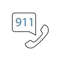 call 911 concept line icon. Simple element illustration. call 911 concept outline symbol design. vector