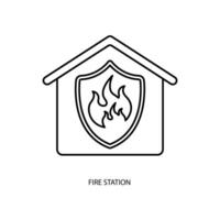 fire station concept line icon. Simple element illustration. fire station concept outline symbol design. vector