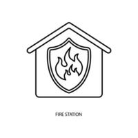 fire station concept line icon. Simple element illustration. fire station concept outline symbol design. vector