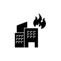building fire concept line icon. Simple element illustration. building fire concept outline symbol design. vector
