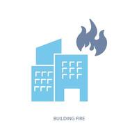 building fire concept line icon. Simple element illustration. building fire concept outline symbol design. vector