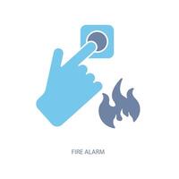 fire alarm concept line icon. Simple element illustration. fire alarm concept outline symbol design. vector