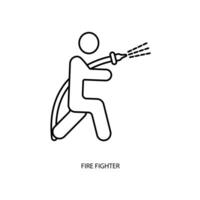 fire fighter concept line icon. Simple element illustration. fire fighter concept outline symbol design. vector
