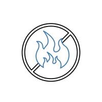 no fire concept line icon. Simple element illustration. no fire concept outline symbol design. vector