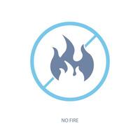 no fire concept line icon. Simple element illustration. no fire concept outline symbol design. vector