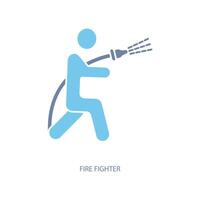 fire fighter concept line icon. Simple element illustration. fire fighter concept outline symbol design. vector