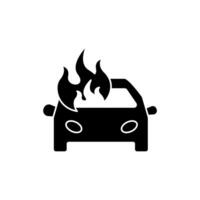 car fire concept line icon. Simple element illustration. car fire concept outline symbol design. vector