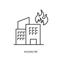 building fire concept line icon. Simple element illustration. building fire concept outline symbol design. vector