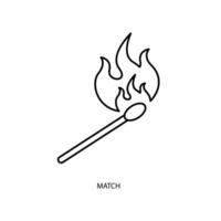 match concept line icon. Simple element illustration. match concept outline symbol design. vector