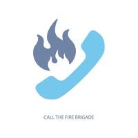 call the fire brigade concept line icon. Simple element illustration. call the fire brigade concept outline symbol design. vector