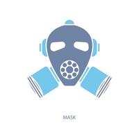 mask concept line icon. Simple element illustration. mask concept outline symbol design. vector