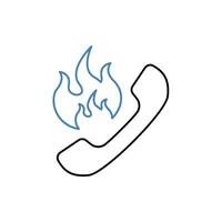 call the fire brigade concept line icon. Simple element illustration. call the fire brigade concept outline symbol design. vector