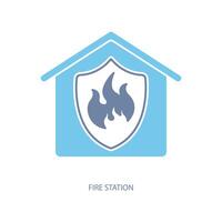 fire station concept line icon. Simple element illustration. fire station concept outline symbol design. vector