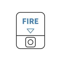 fire button concept line icon. Simple element illustration. fire button concept outline symbol design. vector