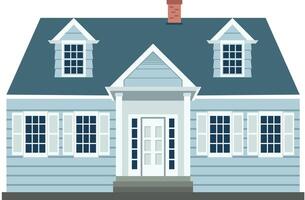 cape cod house illustration vector