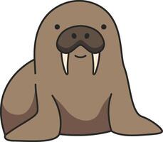 Cute Walrus illustration vector