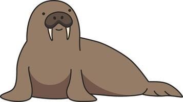 Cute Walrus illustration vector