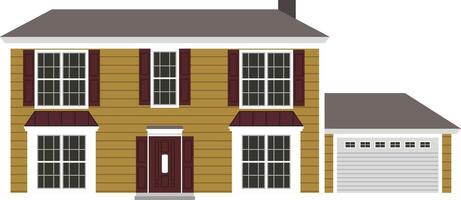 colonial style house illustration vector