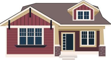 bungalow style house illustration vector