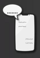 Illustrations a smartphone with a bubble text vector