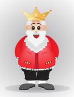 king cartoon character with crown and beard vector
