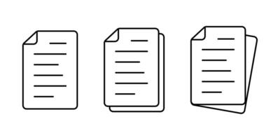 Documents icon set vector