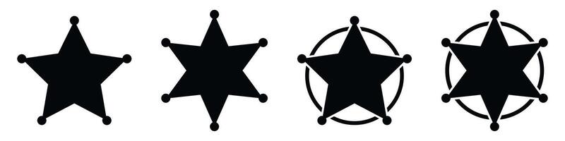 alguacil estrella icono conjunto vector
