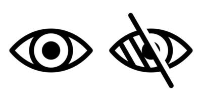 Eye problem. Blind icon set vector