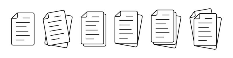 Documents icon set vector