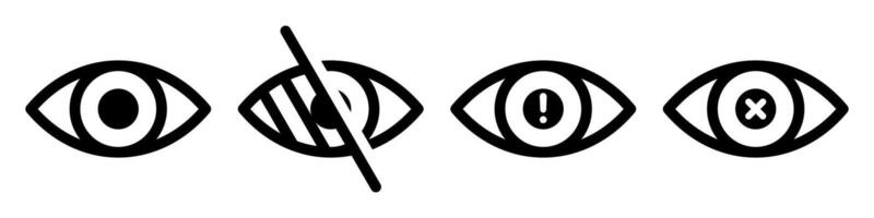 Eye problem. Blind icon set vector
