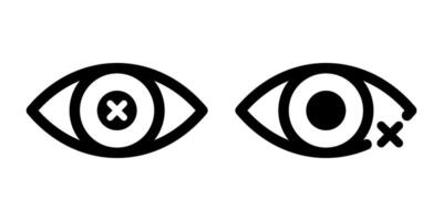 Eye problem. Blind icon set vector