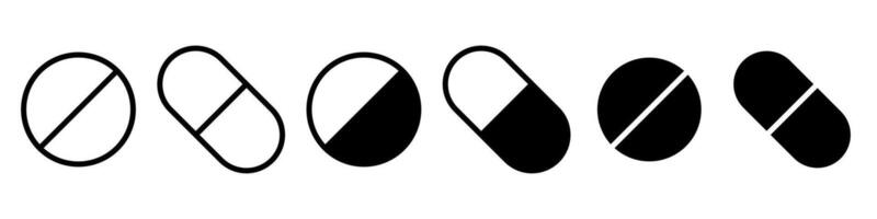 Pills icon set vector